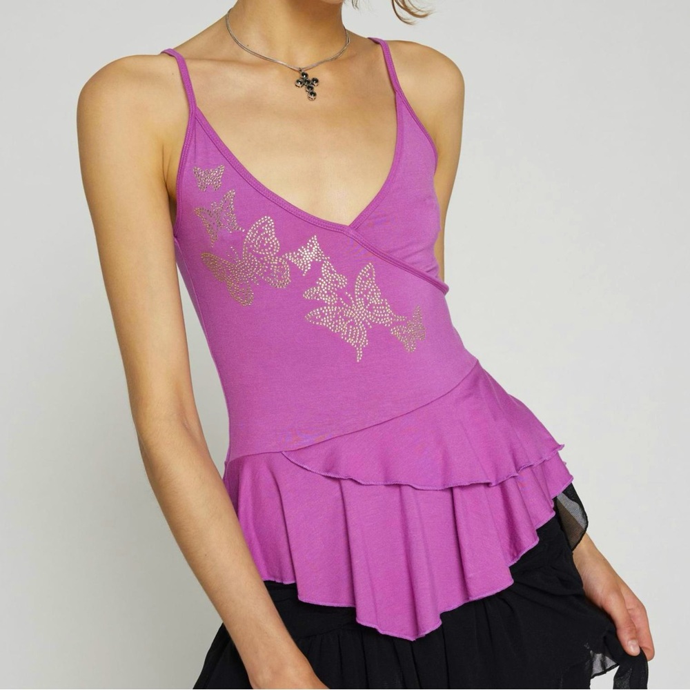 NWOT UO Kimchi Blue Hazel Butterfly Appliqué Cami